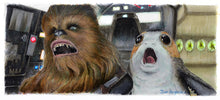 Load image into Gallery viewer, Star Wars - The Last Jedi- Chewie and Porg  Print By Jim Ferguson
