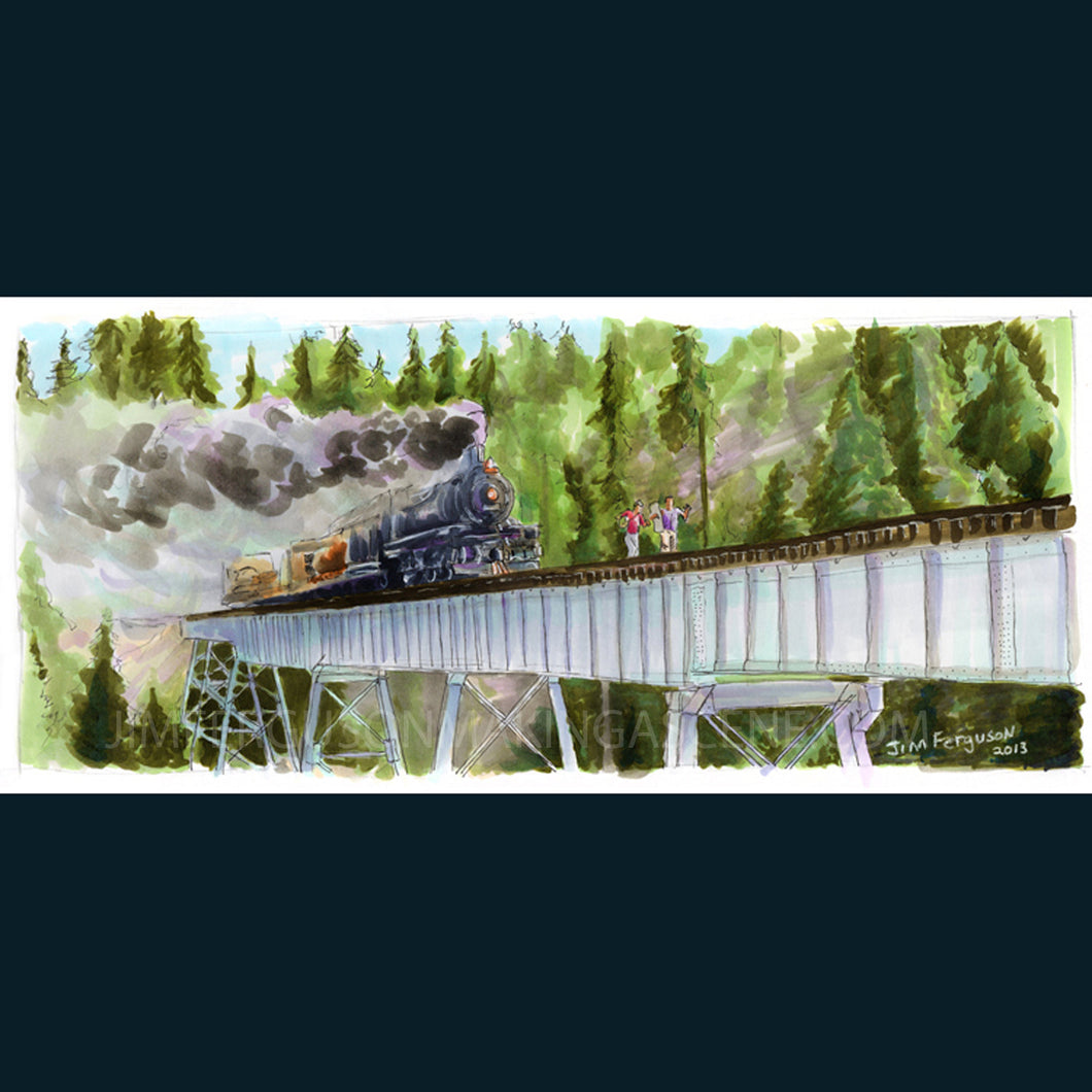 Stand By Me - Hey Atleast Now We Know When the Next Train was Due Poster Print By Jim Ferguson